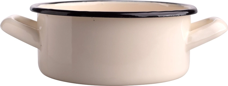 Cazo esmaltado color crema 0,8 l