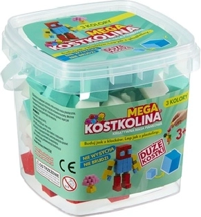 Mega plastilina menta en cubo con 3 colores