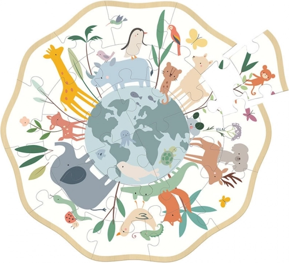 Puzzle redondo Mundo de los animales
