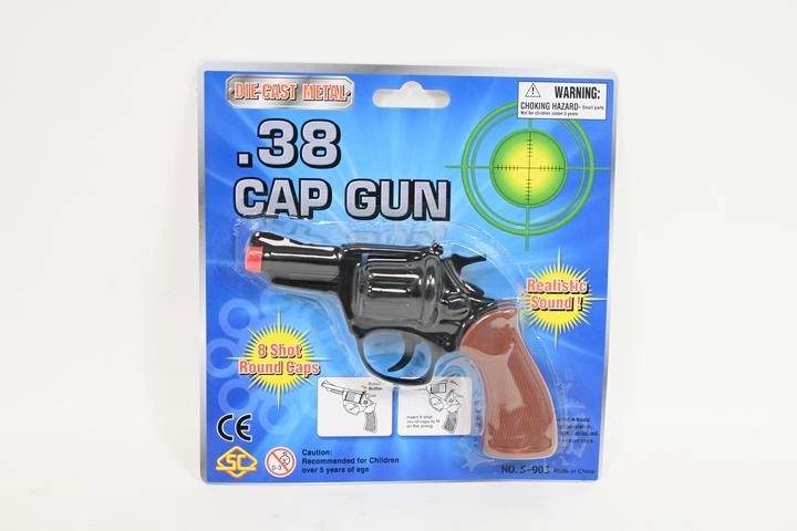 Pistola de cápsulas metálica con estilo de revólver