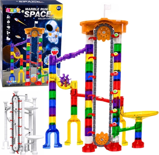 Pista de canicas cósmica – set de construcción de 153 piezas