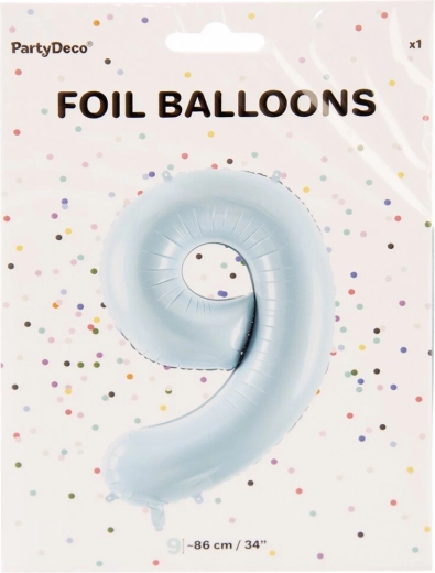 Globo de foil número 9 azul 86 cm