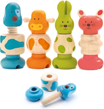 Djeco animalitos de madera con tornillos