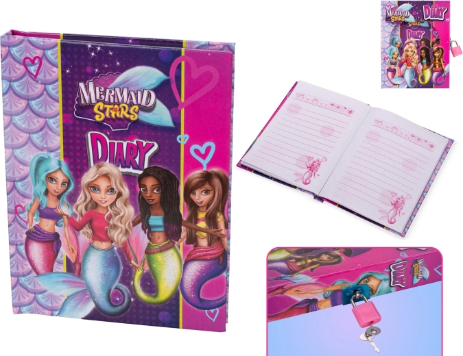 Diario secreto con sirena en caja con candado
