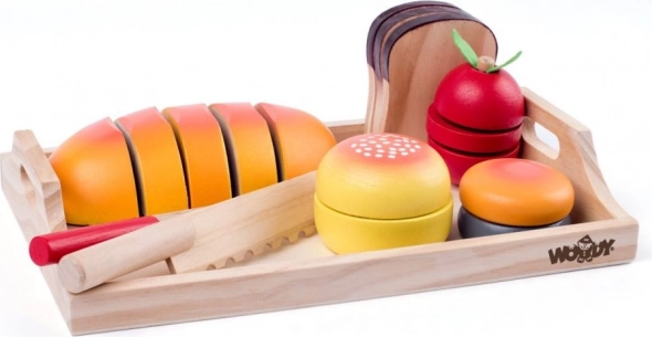 Set de madera para cortar el desayuno