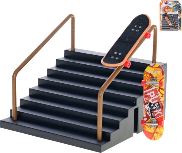 Set de juego de fingerboard (skateboard de dedos) con rampa en forma de escaleras