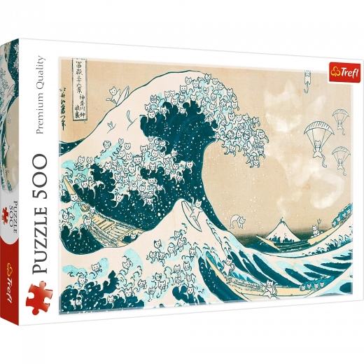 Puzzle de 500 piezas – gran ola gatuna Trefl