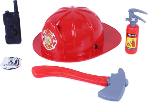 Set de bombero con casco en blíster