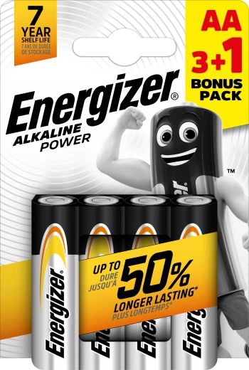 Energizer Alkaline Power AA pilas AA 3+1 gratis