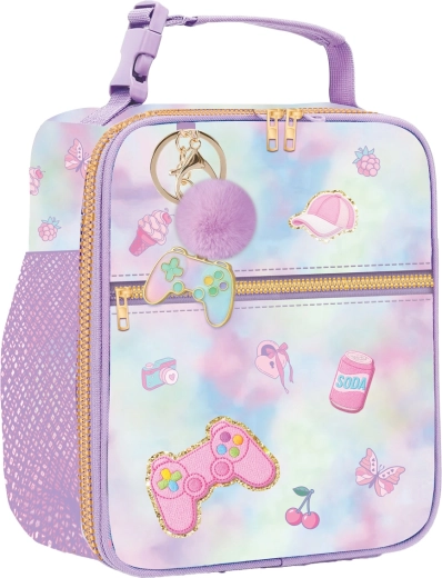 Bolsa térmica infantil para el almuerzo Mundo gamer con mando con llavero