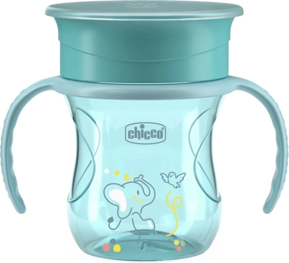 Taza Chicco 360 Perfect X con asas teal 12m+