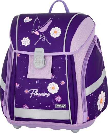 Mochila escolar Premium Light Flowers morada