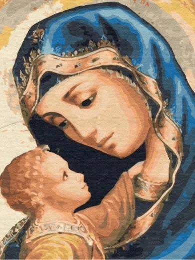 Norimpex Pintura por números Virgen María con Jesús 40 × 50 cm