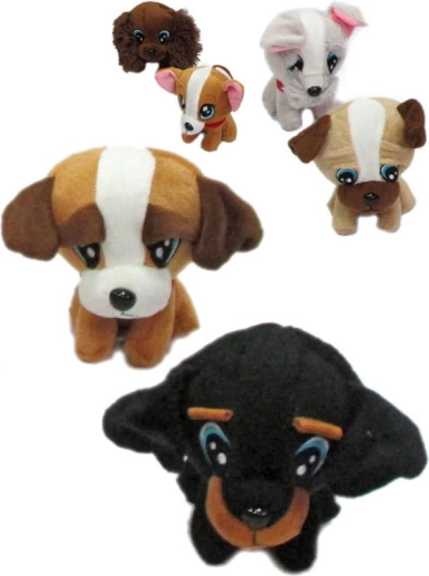 Perrito de peluche dorado con ojos grandes 20 cm (6 variantes) - 1 pieza