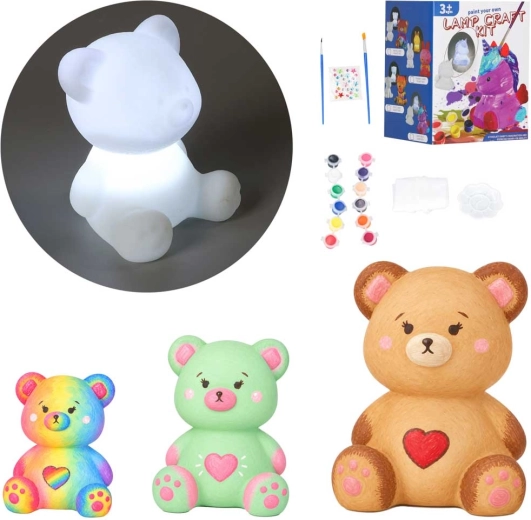 Lámpara infantil de noche para pintar con forma de osito