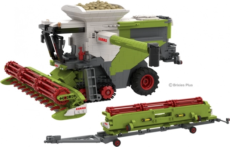 Set de construcción Brixies Plus Claas Lexion 8900 Terra Trac con remolque