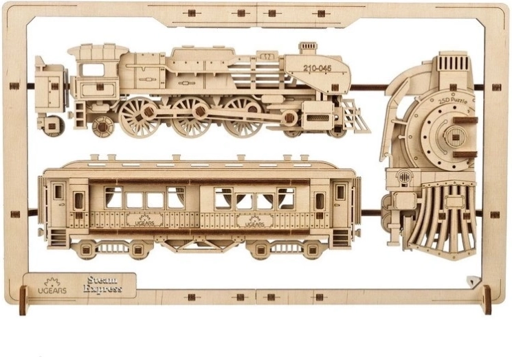 Ugears puzzle mecánico de madera 2,5D Steam Express