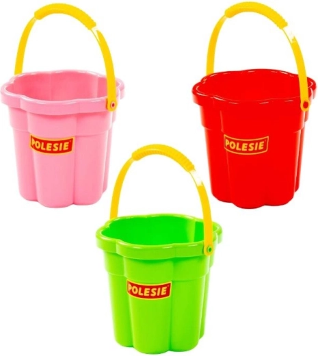 Cubo infantil de plástico con forma de flor - 1 pieza