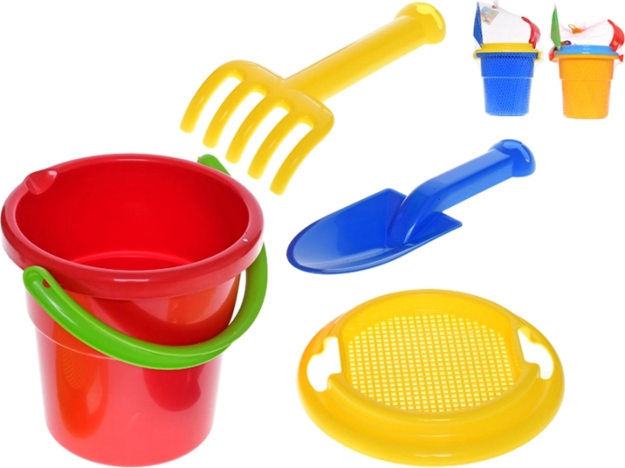 Set de arena con cubo de 18 cm – 4 piezas