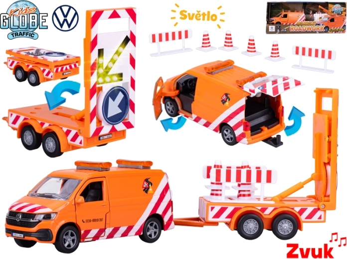 Kids Globe Traffic VW Transporter – modelo metálico con luces y sonidos