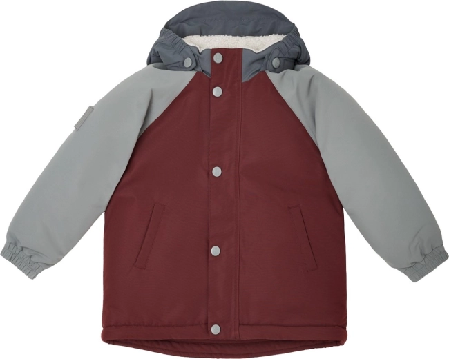 Chaqueta de invierno Leokid color block redwood, talla 92 (2–3 años)