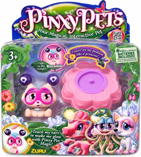 Animalito interactivo Pinxy Pets Kizzamiss, mapache con pedestal mágico