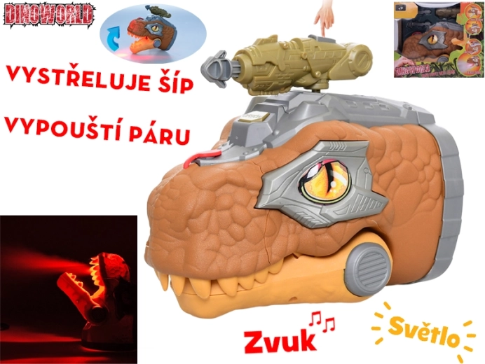 Dinoworld cabeza de dinosaurio interactiva 17 cm con sonidos y vapor