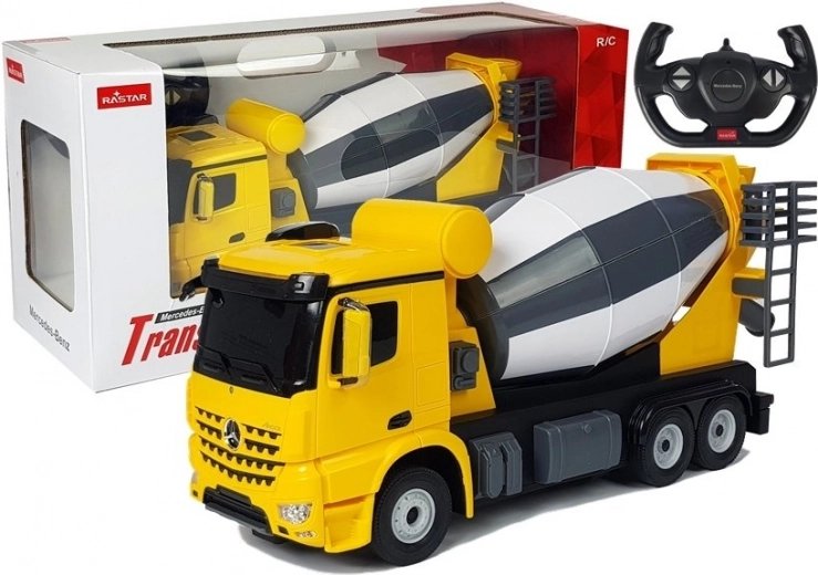 Hormigonera teledirigida Mercedes-Benz Arocs Rastar 1:14 amarilla