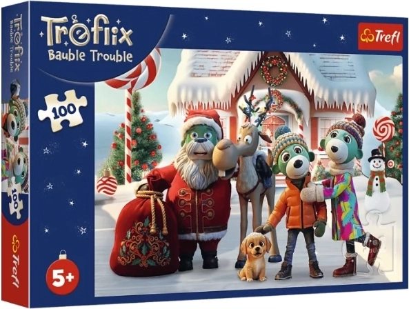 Puzzle Trefl de 100 piezas: San Nicolás y el reno al rescate
