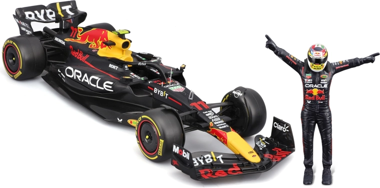 Bburago 1:24 Fórmula 1 Red Bull Racing RB19 2023 con figura del piloto y caja de regalo