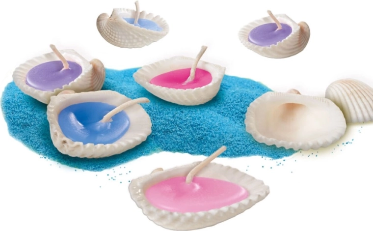 Velas en conchas reales