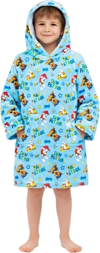 Albornoz poncho de felpa polar con capucha Patrulla Canina