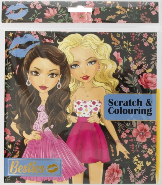 Libro de rascar y colorear Besties para niñas, 20 × 20 cm
