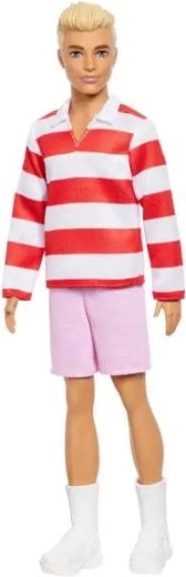 Barbie Ken modelo – rayas rojo‑blancas