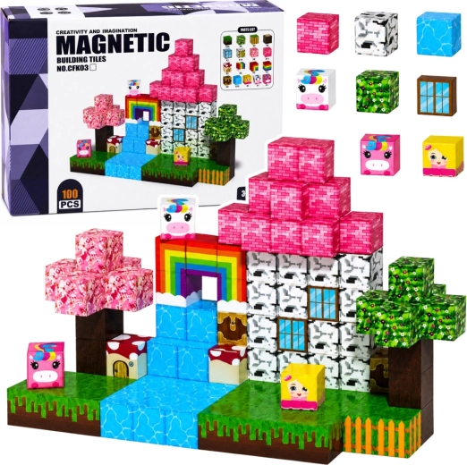 Cubos magnéticos – reino mágico 3D (100 piezas)