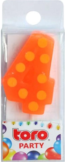 Vela para tarta número 4 TORO