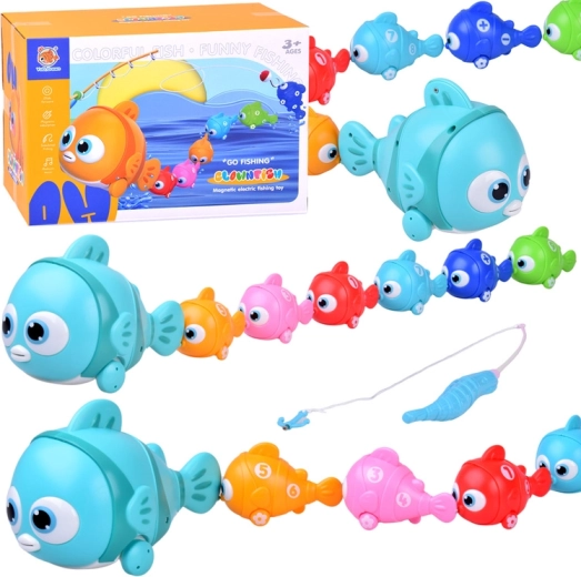 Juego interactivo de pececitos con caña magnética