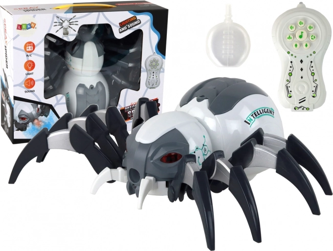 Gran araña RC teledirigida, blanco-gris