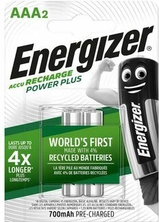 Baterías recargables Energizer Power Plus AAA 700 mAh, 1,2 V (2 uds.)