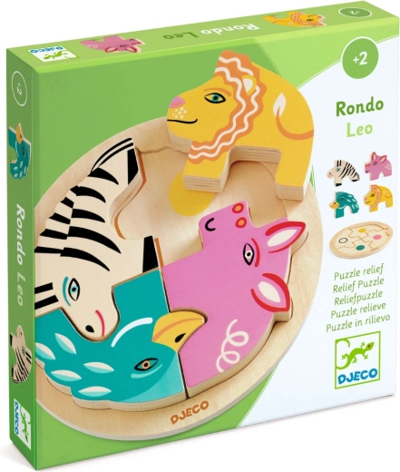 Puzle encajable de madera Rondo Leo de DJECO