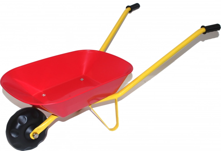 Carretilla infantil con cubeta de plástico – roja