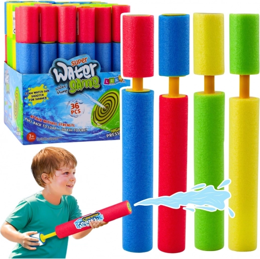 Pistola de agua de espuma colorida con bomba, 30 cm