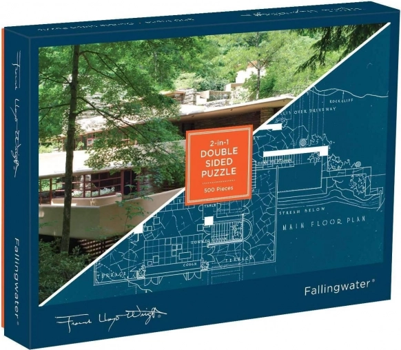 Puzzle de doble cara Frank Lloyd Wright Fallingwater de 500 piezas