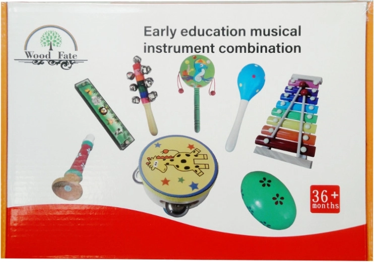 Juego de instrumentos musicales de madera para niños