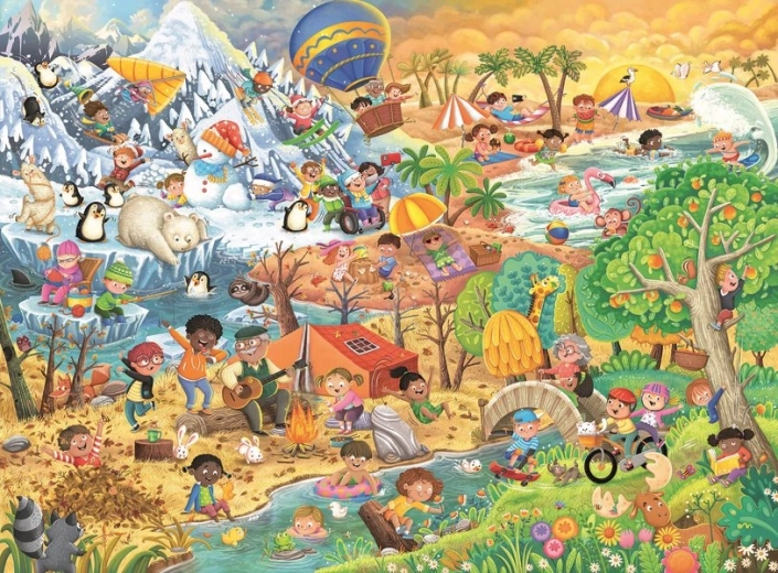 Puzzle Ravensburger Diversión en cada estación XXL 100 piezas
