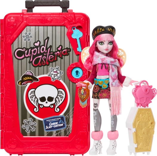 Muñeca Monster High Cupid Asteria – vacaciones vampíricas, 28 cm, maletín y sorpresas