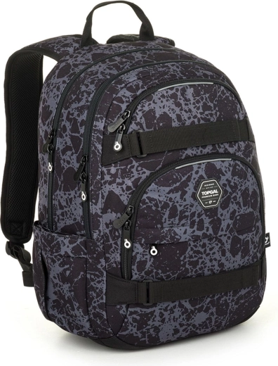 Mochila estudiantil Topgal VIKI con estampado gris