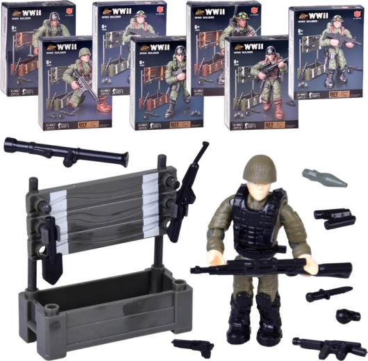 Kit de construcción de soldado WWII – figura para montar de 28 piezas