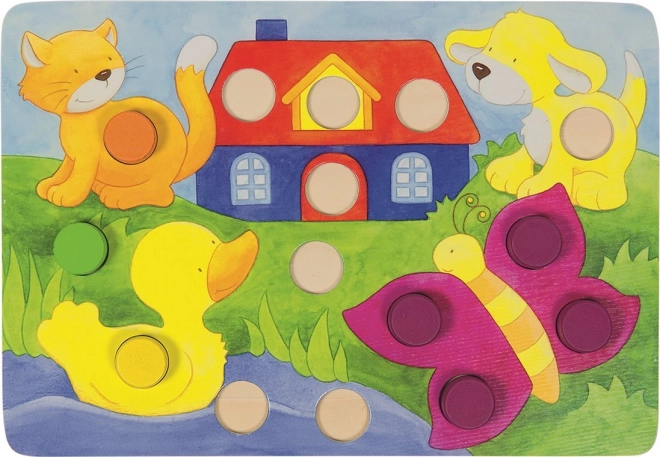Juego de encajar con dado de colores GOKI