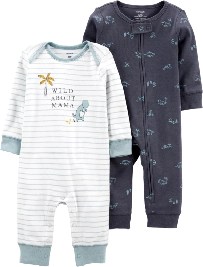 Overales Carter’s para niños, 2 uds., azul, talla 46